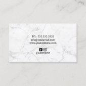 バラ金ゴールドグリッタードリップスモダンマーブル美しいサロン 名刺 (裏面)