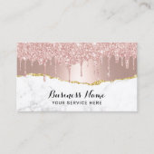 バラ金ゴールドグリッタードリップスモダンマーブル美しいサロン 名刺 (正面)