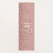 バラ金ゴールドグリッタードリップスモノグラムかわいらし ヨガマット (裏面)