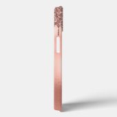 バラ金ゴールドグリッタードリップスモノグラムパーソナライズされた Case-Mate iPhoneケース (裏面 / 右)