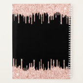 バラ金ゴールドグリッタードリップスモノグラム美しいサロン プランナー手帳 (裏面)