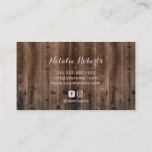 バラ金ゴールドグリッタードリップス素朴ウッドアンティーククラフト 名刺 (裏面)