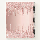 バラ金ゴールドグリッタードリップス赤面名グラマラス ノートブック (裏面)