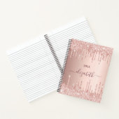 バラ金ゴールドグリッタードリップス赤面名グラマラス ノートブック (内部)