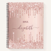 バラ金ゴールドグリッタードリップス赤面名グラマラス ノートブック (正面)