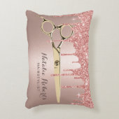 バラ金ゴールドグリッタードリップス金ゴールドシザーヘアサロン アクセントクッション (正面(垂直))