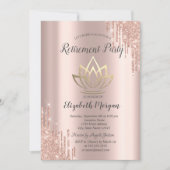 バラ金ゴールドグリッタードリップス金ゴールドロータスリタイアメント 招待状 (正面)