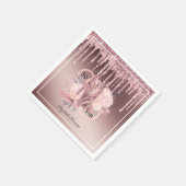 バラ金ゴールドグリッタードリップス50誕生日サプライズ スタンダードカクテルナプキン (角)