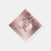 バラ金ゴールドグリッタードリップス50誕生日サプライズ スタンダードカクテルナプキン (角)