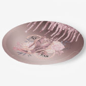 バラ金ゴールドグリッタードリップス50誕生日サプライズ ペーパープレート (アングル)