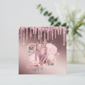 バラ金ゴールドグリッタードリップス50誕生日サプライズ 招待状 (スタンド正面)