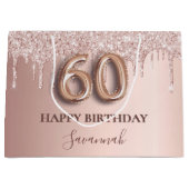 バラ金ゴールドグリッタードリップス60th birthday ラージペーパーバッグ (正面)