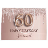 バラ金ゴールドグリッタードリップス60th birthday ラージペーパーバッグ (裏面)