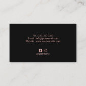 バラ金ゴールドグリッタードリップトレンディーマーブル美しいサロン 名刺 (裏面)