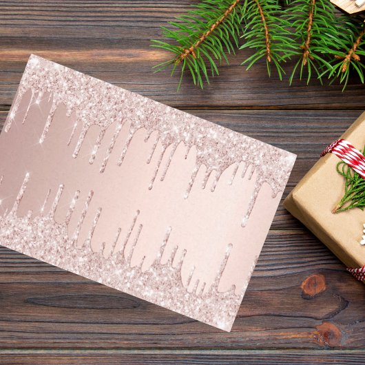 バラ金ゴールドグリッタードリップピンクガーリー贅沢 薄葉紙