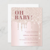 バラ金ゴールドグリッタードリップピンクガールOhベビーシャワーI (正面/裏面)