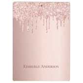 バラ金ゴールドグリッタードリップピンク名 クリップボード (裏面)