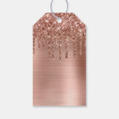 バラ金ゴールドグリッタードリップフォイルハッピーバースデー ギフトタグ (裏面)