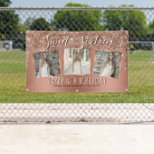 バラ金ゴールドグリッタードリップフォトコラージュ16誕生日 横断幕 (インサイチュ)