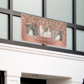 バラ金ゴールドグリッタードリップフォトコラージュ16誕生日 横断幕 (ビルの外側)