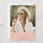 バラ金ゴールドグリッタードリップフォトネオンピンク甘い16 招待状 (裏面)