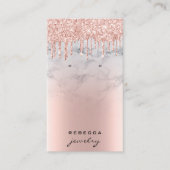 バラ金ゴールドグリッタードリップマーブルイヤリングディスプレイ 名刺 (正面)