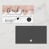 バラ金ゴールドグリッタードリップマーブルオーダ感謝していーユー 名刺 (正面/裏面)