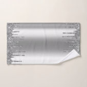 バラ金ゴールドグリッタードリップメタル箔ルックバスタオル バスタオルセット (ハンドタオル)