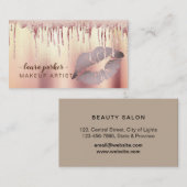 バラ金ゴールドグリッタードリップリップメイクアップアーティスト 名刺 (正面/裏面)