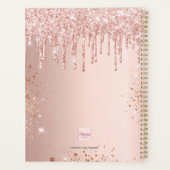 バラ金ゴールドグリッタードリップ赤面モノグラム名2024 プランナー手帳 (裏面)