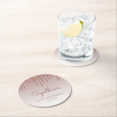 バラ金ゴールドグリッタードリップ60thバースデーパーティー ラウンドペーパーコースター (インサイチュ)