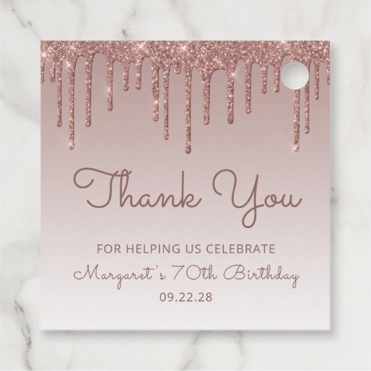 バラ金ゴールドグリッタードリップ70thバースデーパーティー フェイバータグ (裏面)