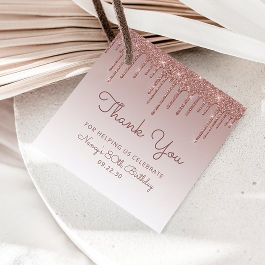 バラ金ゴールドグリッタードリップ80thバースデーパーティー フェイバータグ