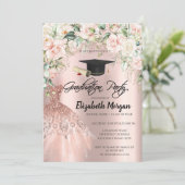 バラ金ゴールドグリッタードレスバラグラッドキャップ卒業 招待状 (スタンド正面)