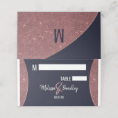 バラ金ゴールドグリッターネイビーブルーサークル座席表 プレイスカード (外部開封)