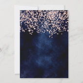 バラ金ゴールドグリッターネイビー企業のクリスマスパーティー 招待状 (裏面)