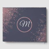 バラ金ゴールドグリッターネイビー結婚ブルーズゲストブック ゲストブック (裏面)