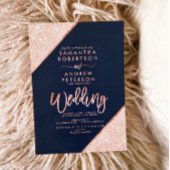 バラ金ゴールドグリッターネイビー結婚ブルー