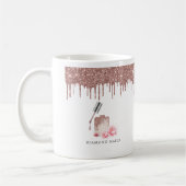 バラ金ゴールドグリッターネイルサロン事業ふでたて コーヒーマグカップ (左)