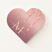 バラ金ゴールドグリッターノート名前をカスタムするレター ノートブック (裏面)