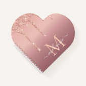 バラ金ゴールドグリッターノート名前をカスタムするレター ノートブック (正面)