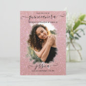 バラ金ゴールドグリッターハローフォトコラージキンセニェラ 招待状 (スタンド正面)