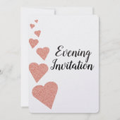 バラ金ゴールドグリッターハート夕べ招待状 招待状 (正面)