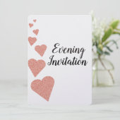 バラ金ゴールドグリッターハート夕べ招待状 招待状 (スタンド正面)