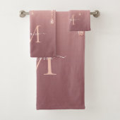 バラ金ゴールドグリッターバスタオル名前をカスタムするレター バスタオルセット (インサイチュ)