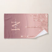 バラ金ゴールドグリッターバスタオル名前をカスタムするレター バスタオルセット (ハンドタオル)