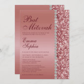 バラ金ゴールドグリッターバルミツワー 招待状 (正面/裏面)