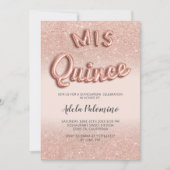 バラ金ゴールドグリッターバルーングラデーション赤面キンセアニラ 招待状 (正面)