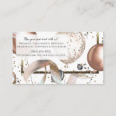 バラ金ゴールドグリッターバルーン白パーティープランナー 名刺 (裏面)