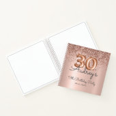 バラ金ゴールドグリッターバルーン30thバースデーゲストブック ノートブック (内部)